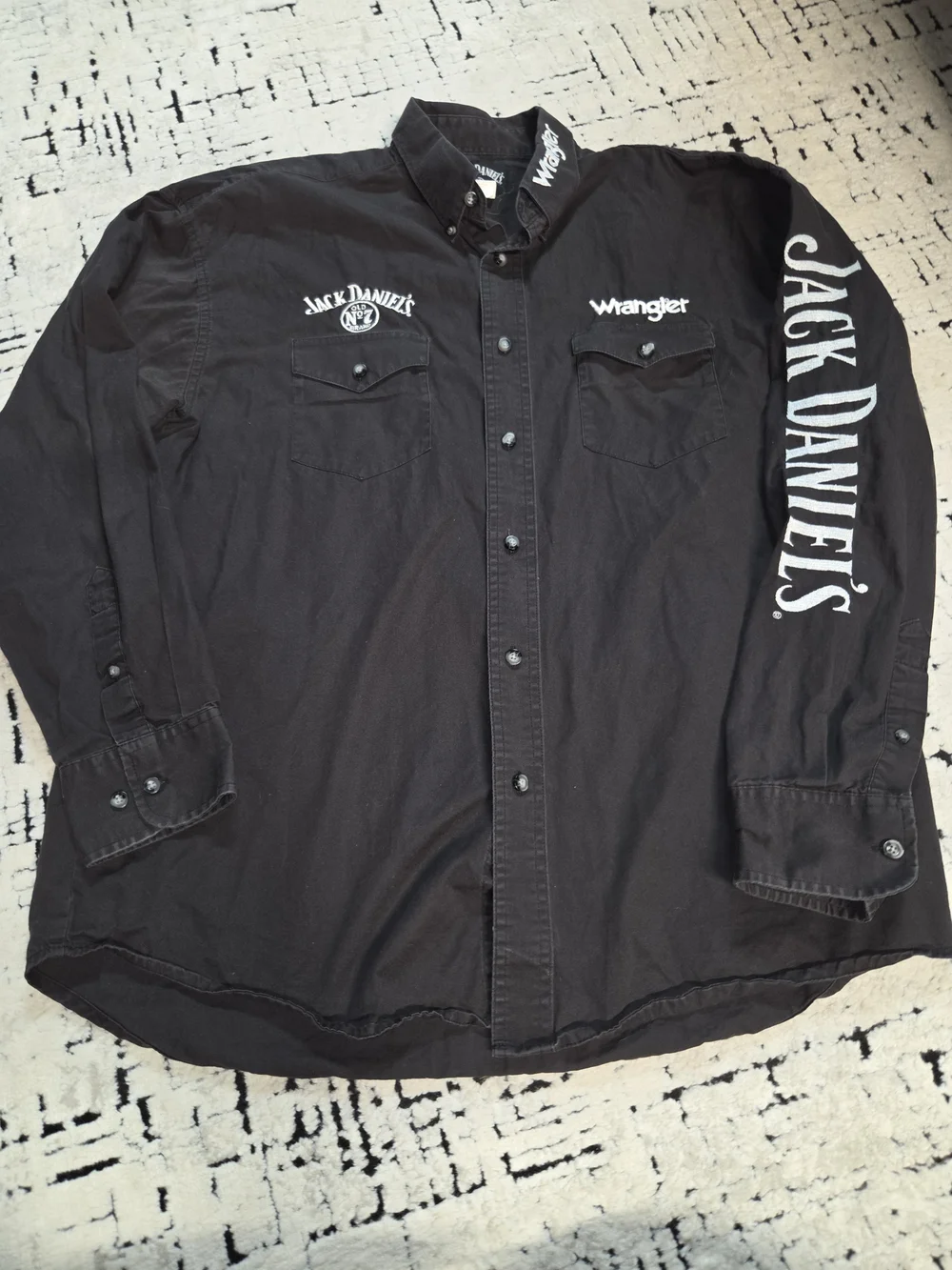 Wrangler x Jack Daniel's Black Long-Sleeve Western Shirt Jacket